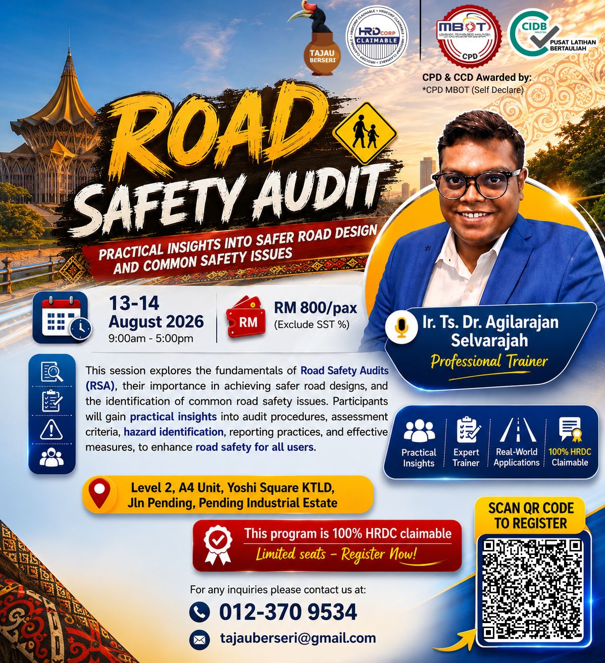 Road Safety Audit training poster - Tajau Berseri